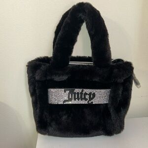 Juicy Couture faux fur bag with blinged logo